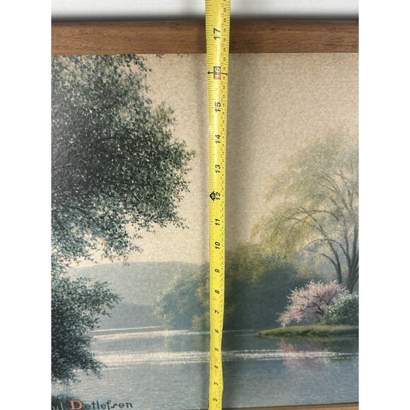 Vintage Landscape by Paul Detlefsen Mid Century Americana Print 18" X 14"(Frame) - Picture 7 of 8